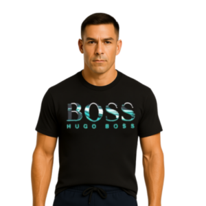 Camiseta Masculina Preto Algodão Personalizada Boss